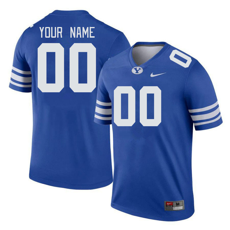 Custom BYU Cougars Name And Number College Football Jerseys Stitched-Royal - Click Image to Close